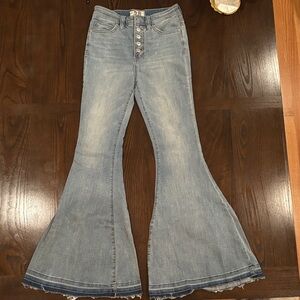 Free People Light Blue Wide Leg Jeans